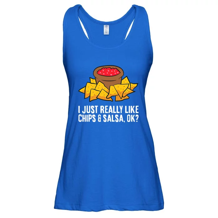 Funny I Just Really Like Chips And Salsa Ok Tortilla Chips Ladies Essential Flowy Tank