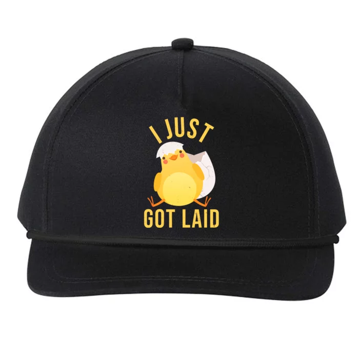 Funny I Just Got Laid Chick Snapback Five-Panel Rope Hat