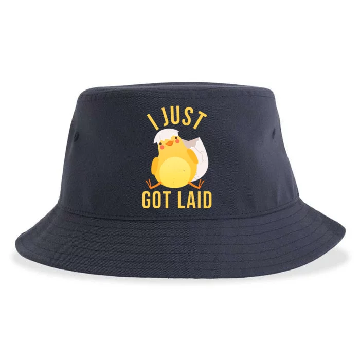 Funny I Just Got Laid Chick Sustainable Bucket Hat