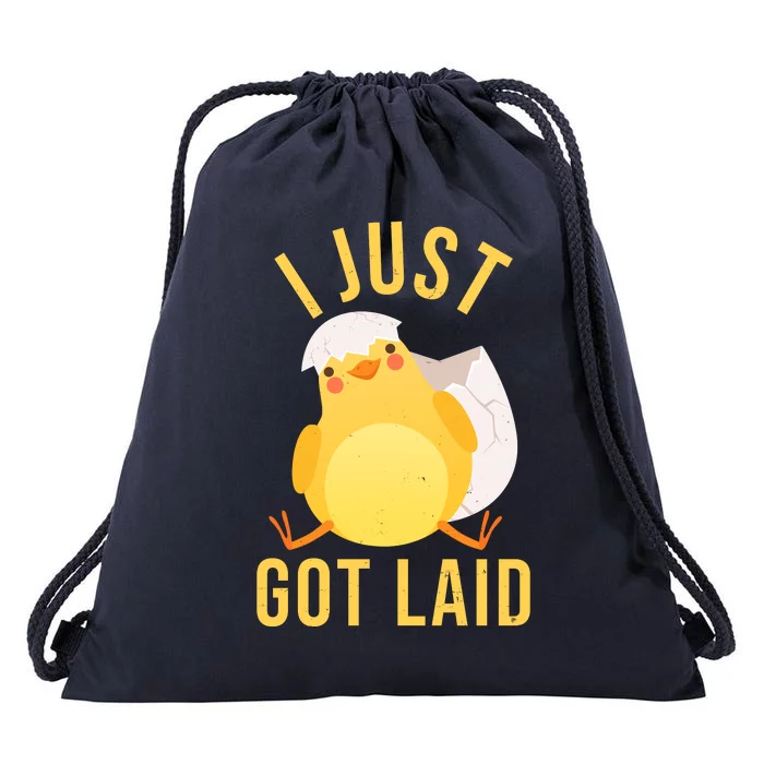 Funny I Just Got Laid Chick Drawstring Bag