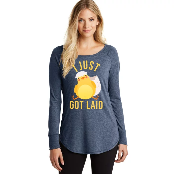 Funny I Just Got Laid Chick Women's Perfect Tri Tunic Long Sleeve Shirt