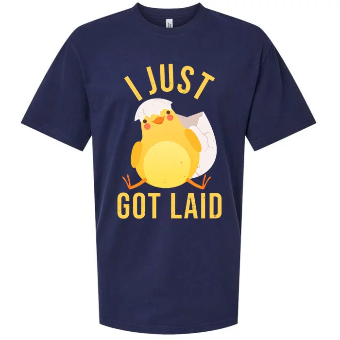 Funny I Just Got Laid Chick Sueded Cloud Jersey T-Shirt