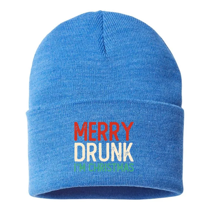 Funny Ing Joke Christmas Party Merry Drunk Im Christmas Cool Gift Sustainable Knit Beanie