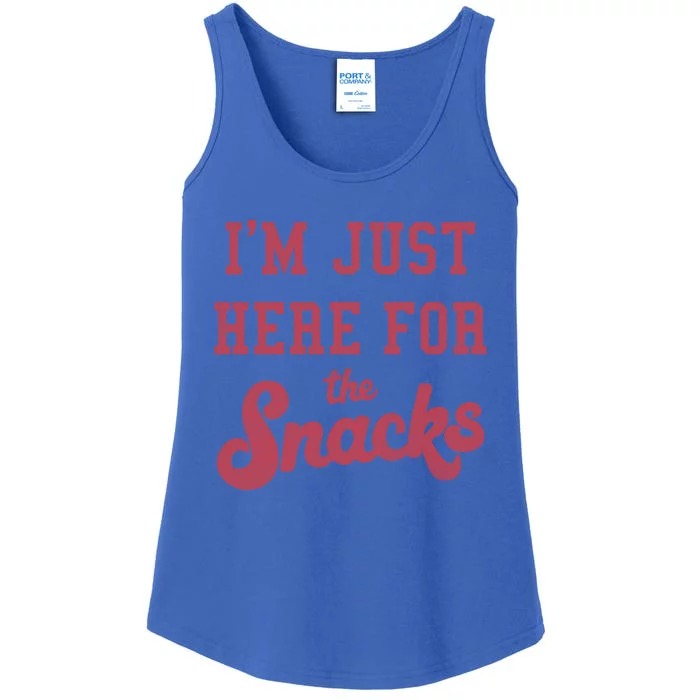 Food I'm Just Here For The Snacks Funny Text Funny Gift Ladies Essential Tank