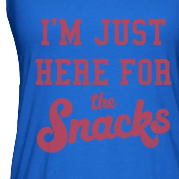 Food I'm Just Here For The Snacks Funny Text Funny Gift Ladies Essential Flowy Tank