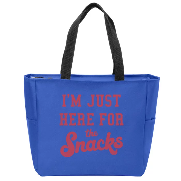 Food I'm Just Here For The Snacks Funny Text Funny Gift Zip Tote Bag