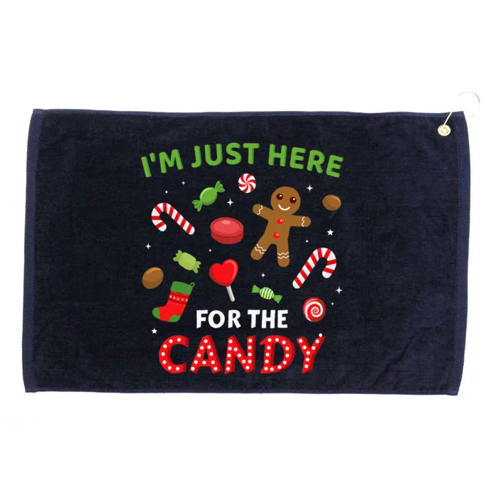 Funny Im Just Here For The Candy Christmas And Grommeted Golf Towel