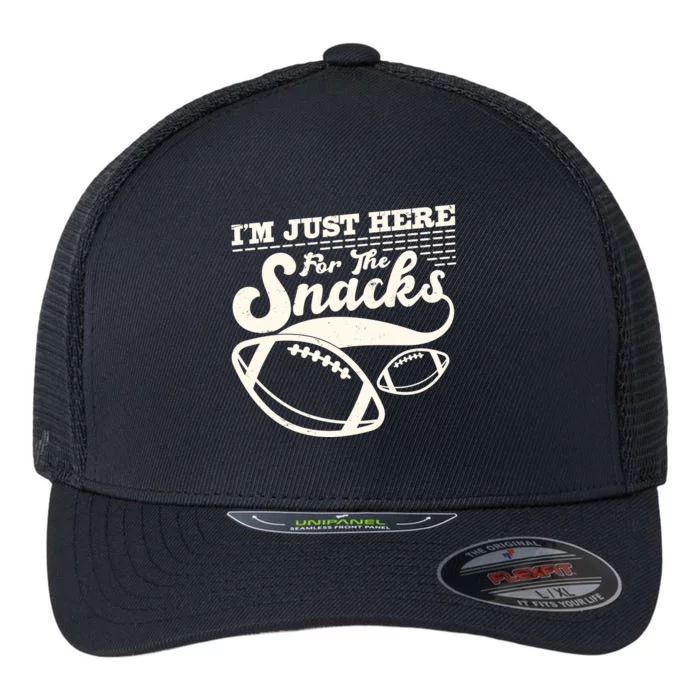 Funny I'm Just Here For The Snacks Flexfit Unipanel Trucker Cap