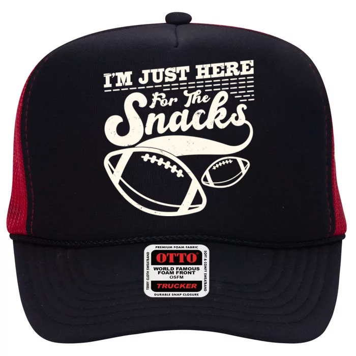 Funny I'm Just Here For The Snacks High Crown Mesh Trucker Hat