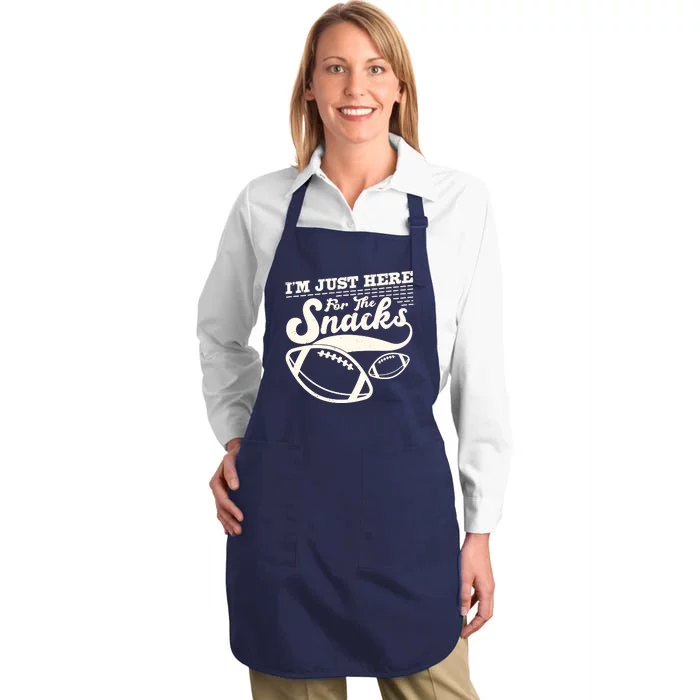 Funny I'm Just Here For The Snacks Full-Length Apron With Pocket