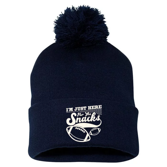 Funny I'm Just Here For The Snacks Pom Pom 12in Knit Beanie