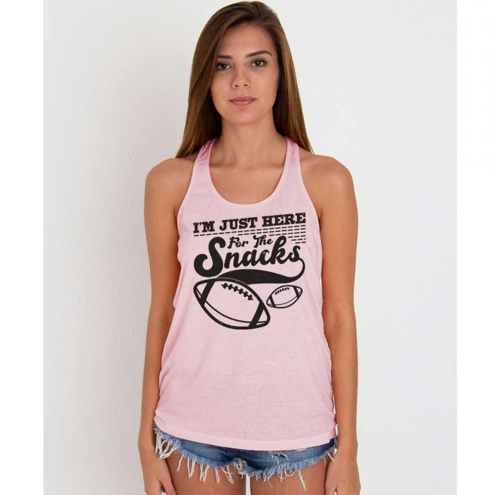 Funny I'm Just Here For The Snacks Women's Knotted Racerback Tank