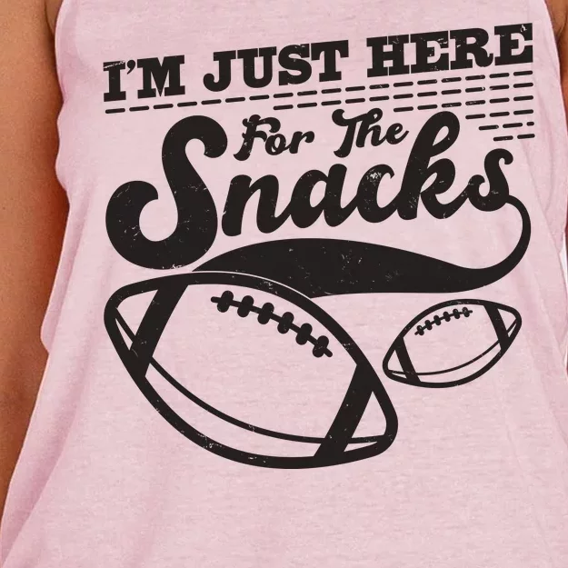 Funny I'm Just Here For The Snacks Women's Knotted Racerback Tank