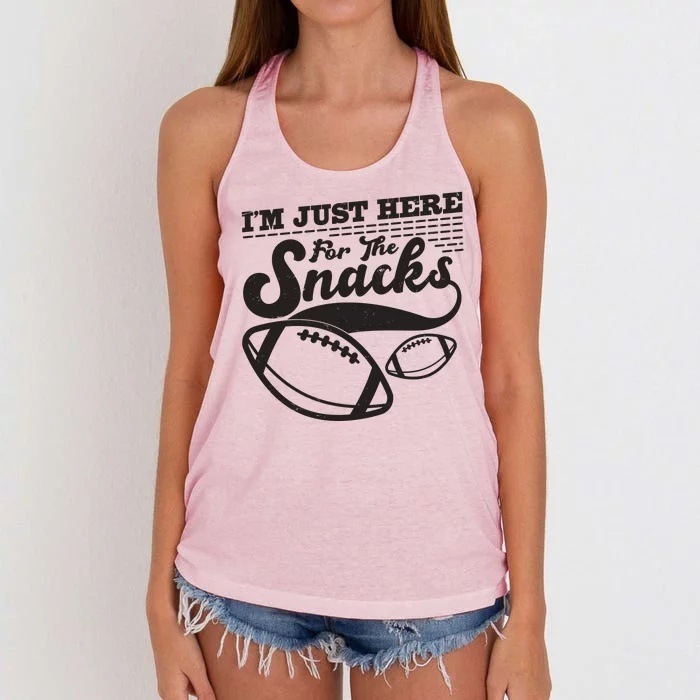 Funny I'm Just Here For The Snacks Women's Knotted Racerback Tank