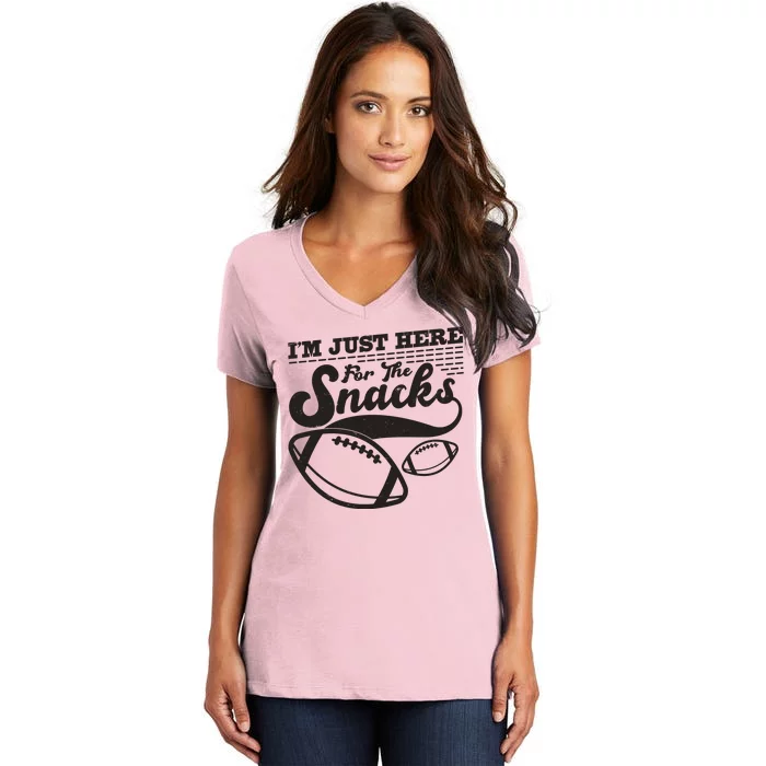 Funny I'm Just Here For The Snacks Women's V-Neck T-Shirt