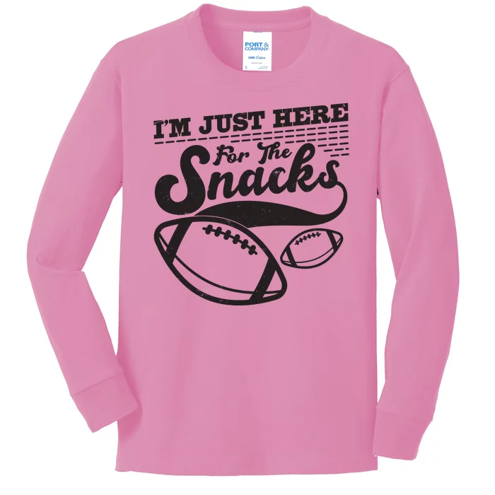 Funny I'm Just Here For The Snacks Kids Long Sleeve Shirt