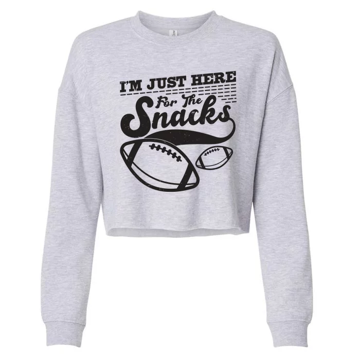 Funny I'm Just Here For The Snacks Cropped Pullover Crew