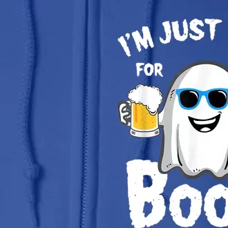 Fuuny IM Just Here For The Boos Halloween Ghost Cute Gift Full Zip Hoodie