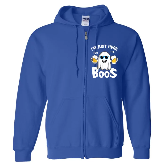 Fuuny IM Just Here For The Boos Halloween Ghost Cute Gift Full Zip Hoodie