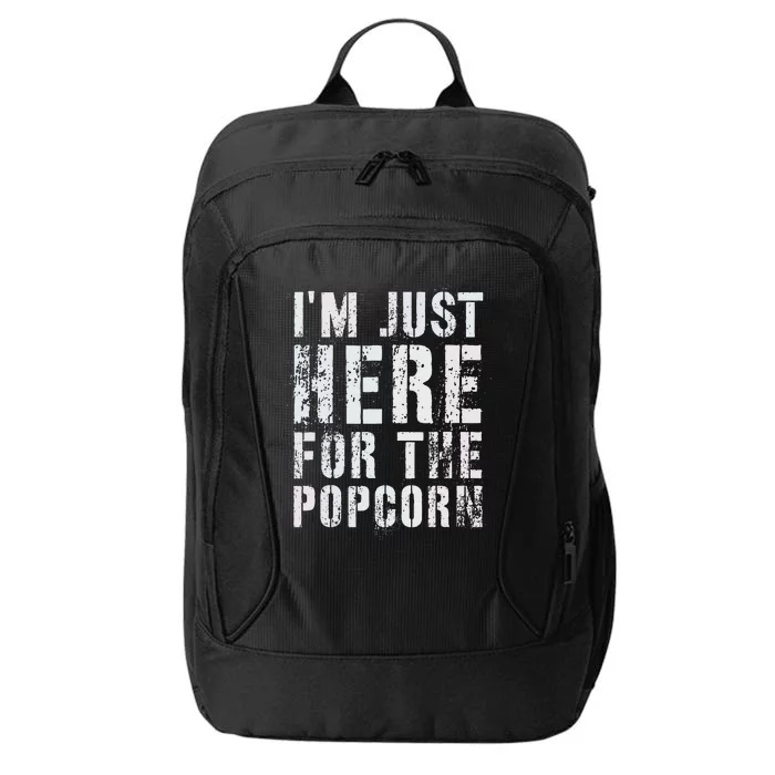 Funny IM Just Here For Popcorn Game On Day Dad Newbie City Backpack