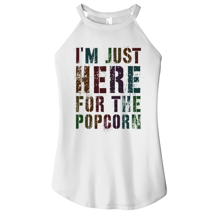 Funny IM Just Here For Popcorn Game On Day Wife Newbie Women’s Perfect Tri Rocker Tank