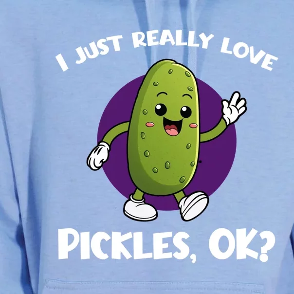 Funny I Just Really Love Pickles Ok Cartoon Funny Gift Unisex Surf Hoodie