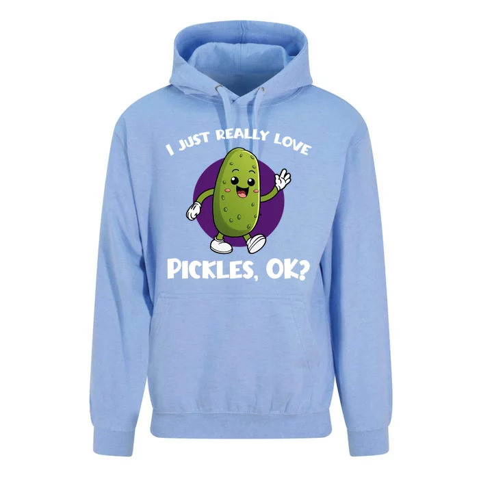 Funny I Just Really Love Pickles Ok Cartoon Funny Gift Unisex Surf Hoodie