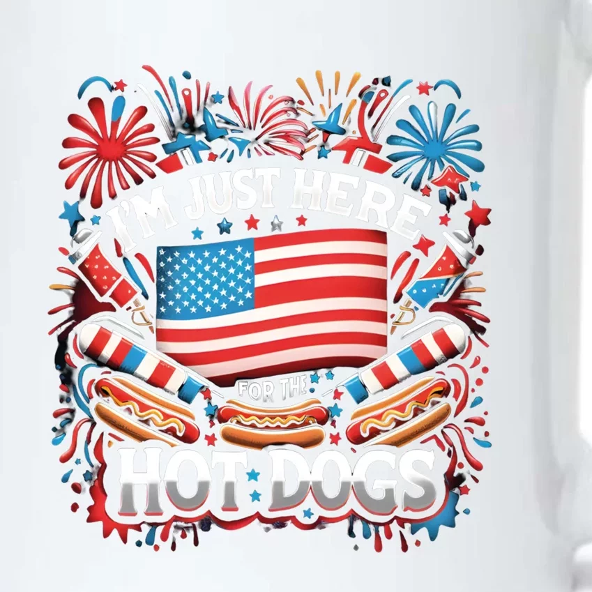 Funny IM Just Here For The Hot Dogs 4th Of July Gift Black Color Changing Mug