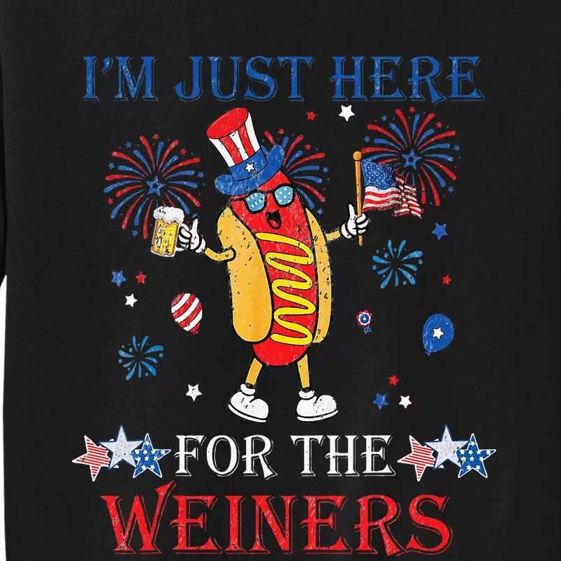 Funny Im Just Here For The Wieners 4Th Of July Sweatshirt