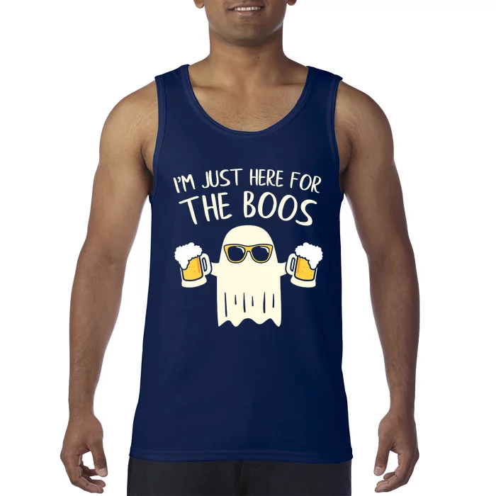 Funny Im Just Here For The Boos Shirt Gift Halloween Ghost Tank Top