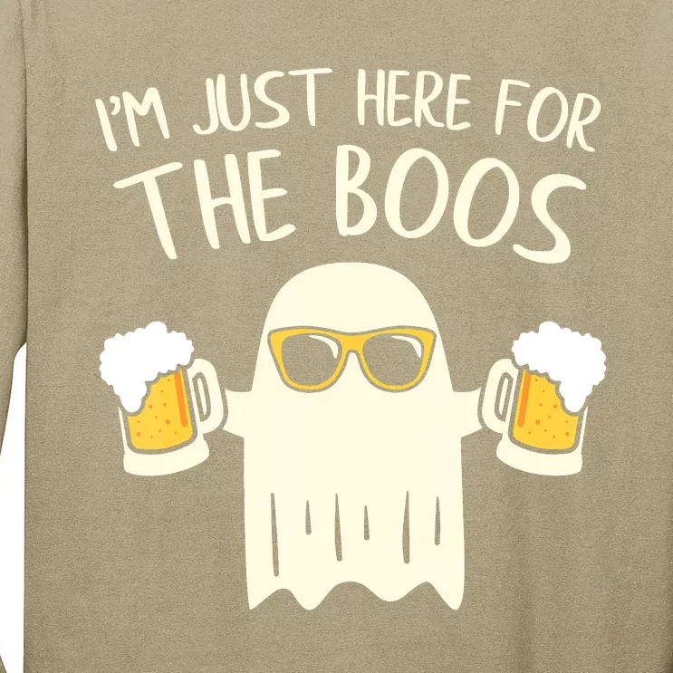 Funny Im Just Here For The Boos Shirt Gift Halloween Ghost Tall Long Sleeve T-Shirt