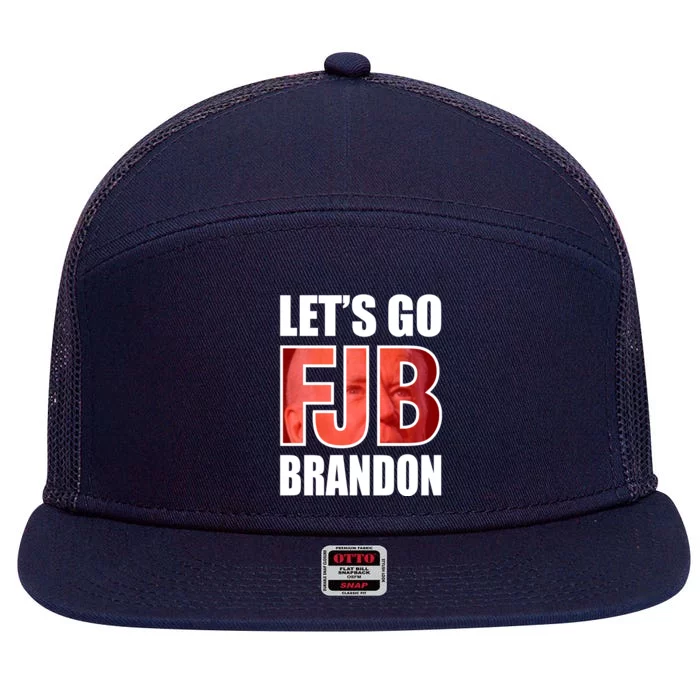 FJB Let's Go Brandon Image Kitchenware Front & Back 7 Panel Mesh Trucker Snapback Hat