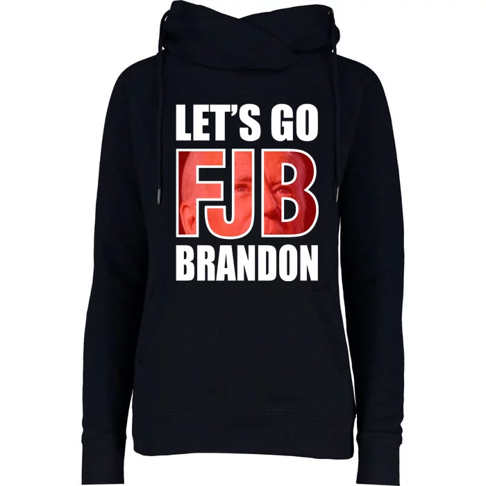 FJB Let's Go Brandon Image Kitchenware Front & Back Womens Funnel Neck Pullover Hood