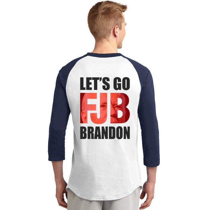 FJB Let's Go Brandon Image Kitchenware Front & Back Baseball Sleeve Shirt