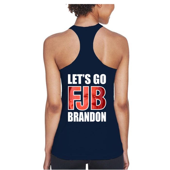 FJB Let's Go Brandon Image Kitchenware Front & Back Women's Racerback Tank