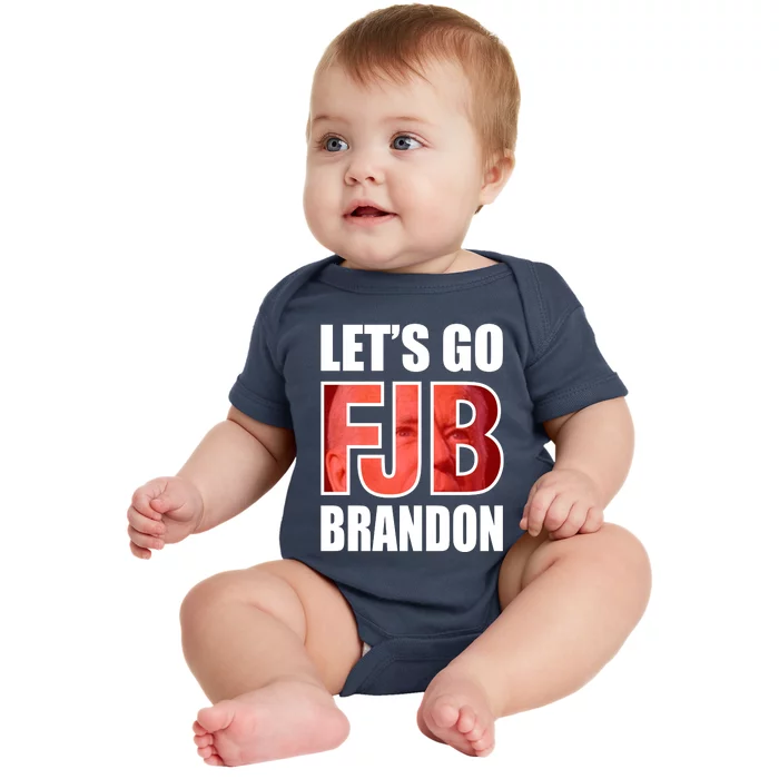 FJB Let's Go Brandon Image Kitchenware Front & Back Baby Bodysuit