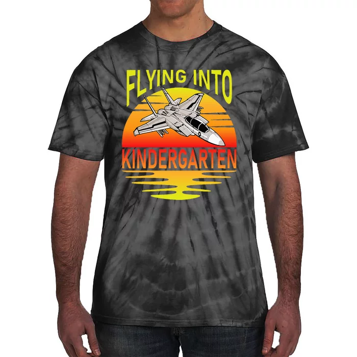 Flying Into Kindergarten Airplane Teacher Back To School Tie-Dye T-Shirt