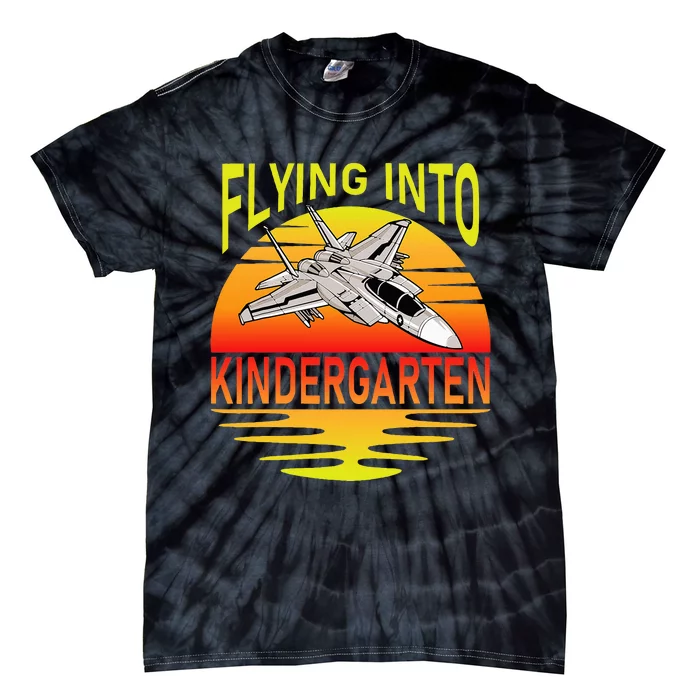 Flying Into Kindergarten Airplane Teacher Back To School Tie-Dye T-Shirt