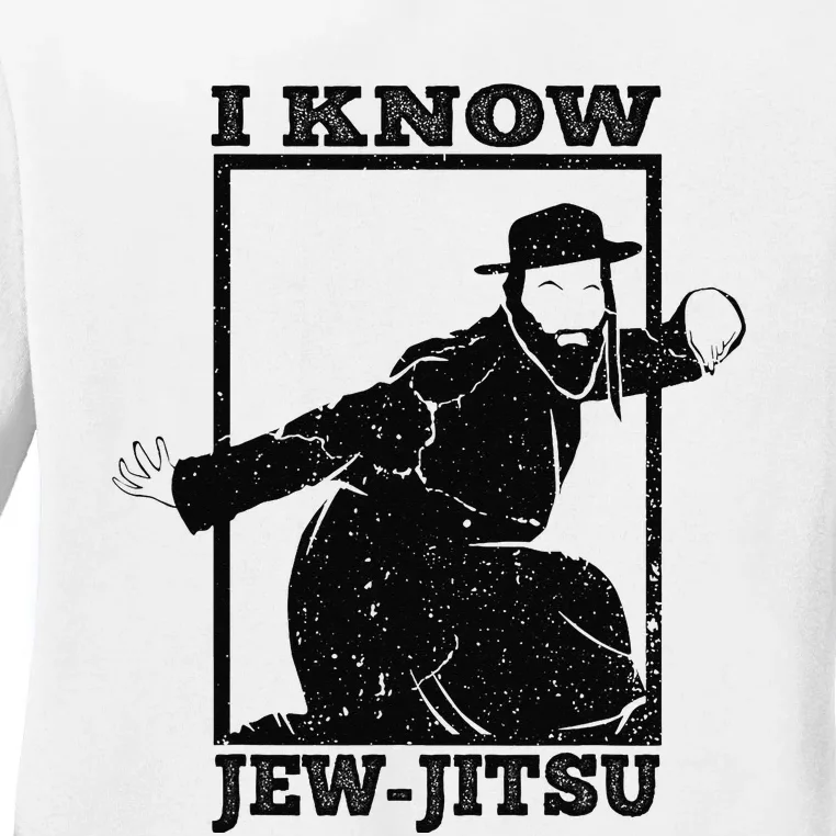 Funny I Know Jew Jitsu Ladies Long Sleeve Shirt