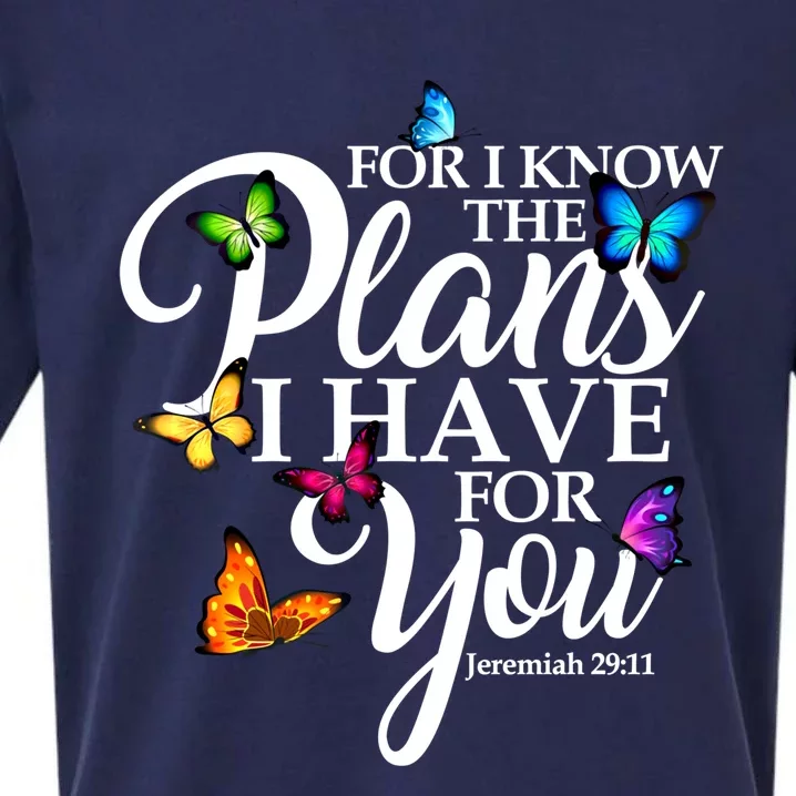 For I Know The Plans I Have For You Butterfly Art Religious Great Gift Sueded Cloud Jersey T-Shirt