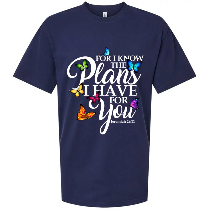 For I Know The Plans I Have For You Butterfly Art Religious Great Gift Sueded Cloud Jersey T-Shirt