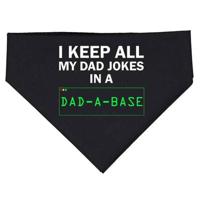 Funny I Keep All My Dad Jokes In A Dad A Base Gag Dad Joke USA-Made Doggie Bandana