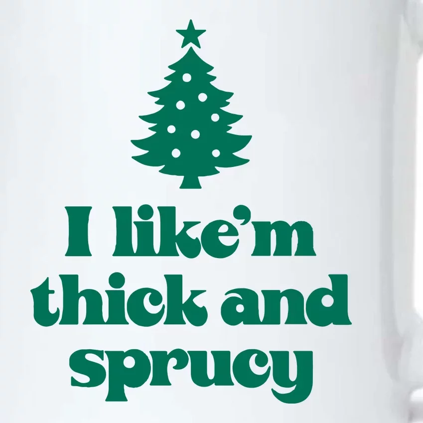 Funny I Like Them Real Thick And Sprucey Christmas Tree Xmas Black Color Changing Mug