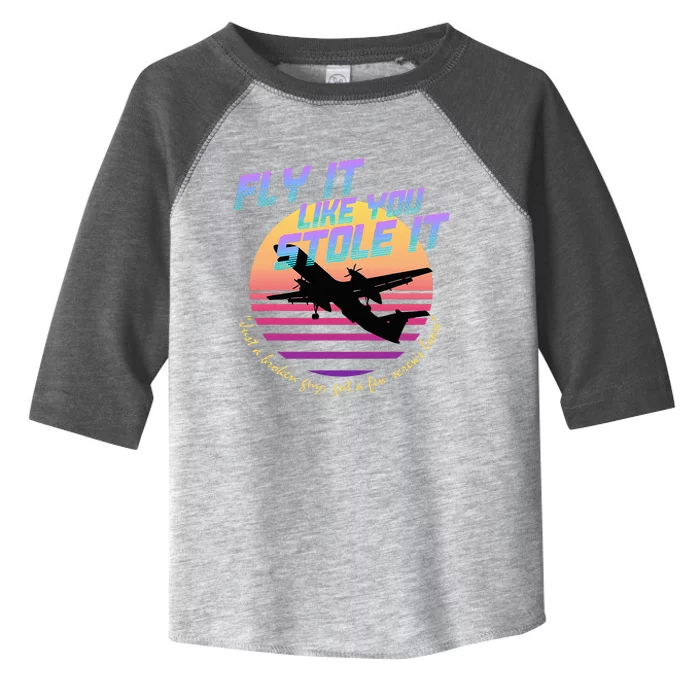 Fly It Like You Stole It Sky King Vaporwave Aesthetic Toddler Fine Jersey T-Shirt