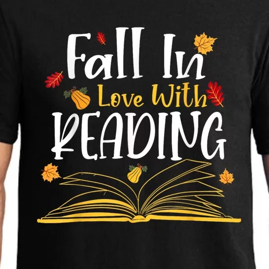 Fall In Love With Reading Fall Leaves Autumn Thanksgiving Pajama Set