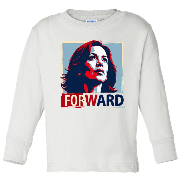 Forward Inspiring Leadership Hope Progress Kamala Harris Toddler Long Sleeve Shirt