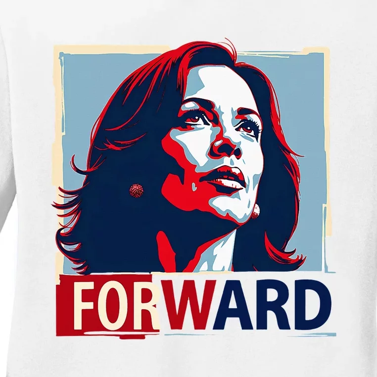 Forward Inspiring Leadership Hope Progress Kamala Harris Ladies Long Sleeve Shirt