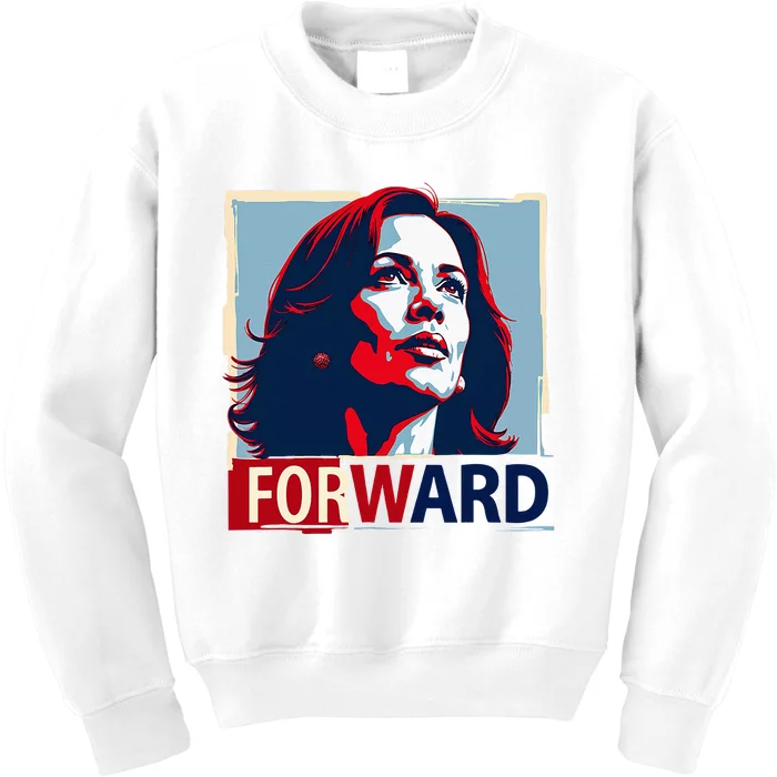 Forward Inspiring Leadership Hope Progress Kamala Harris Kids Sweatshirt