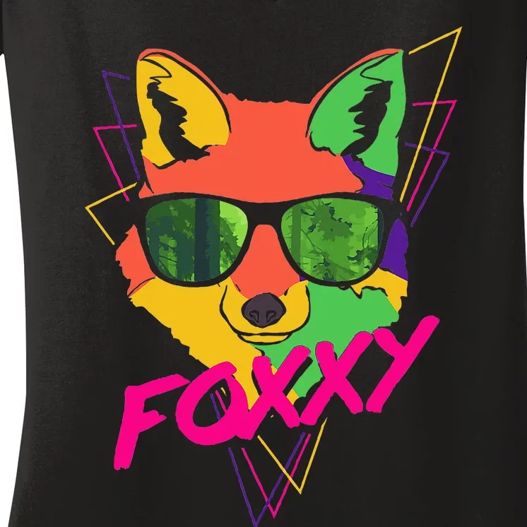 Fox I Love Fox Foxy Foxxy Women's V-Neck T-Shirt