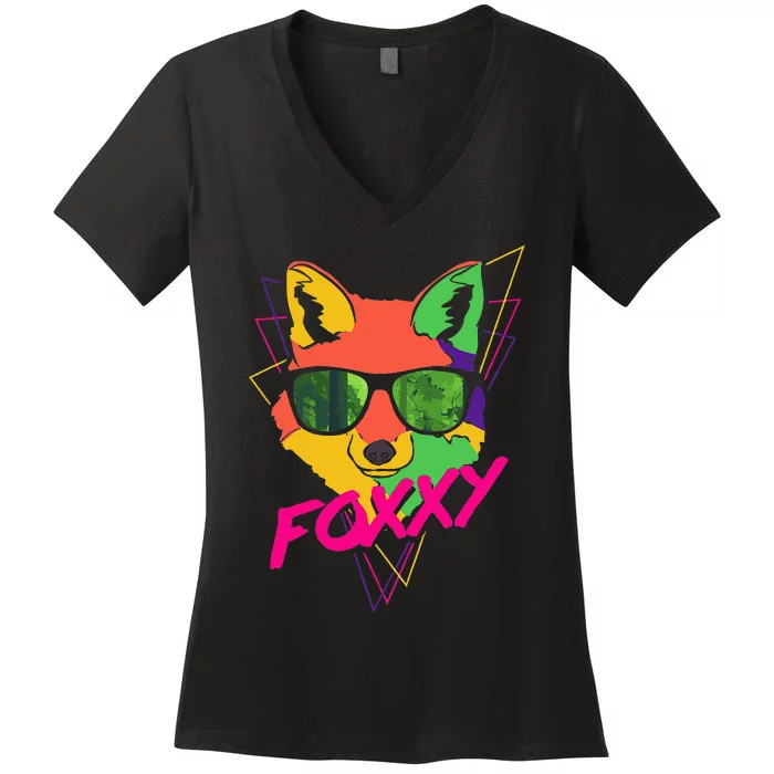 Fox I Love Fox Foxy Foxxy Women's V-Neck T-Shirt